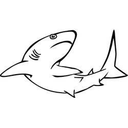 Shark swimming with fins spread coloring page