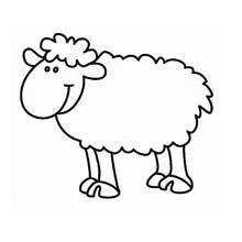 Sheep standing with a smiling face coloring page