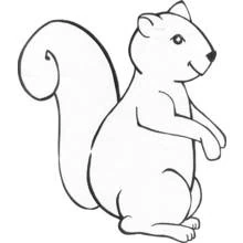Squirrel sitting with a big curled tail coloring page