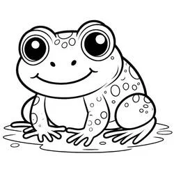 Toad sitting with a big smile coloring page