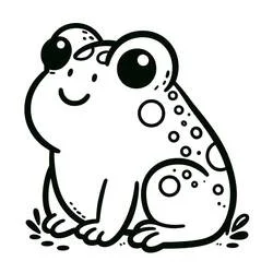 Toad sitting with round spots on its back coloring page
