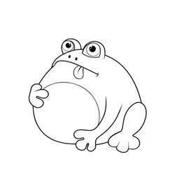Toad with a funny expression coloring page