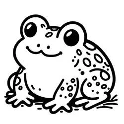 Toad sitting with round spotted back coloring page