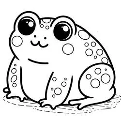 Toad with big eyes and spotted pattern coloring page