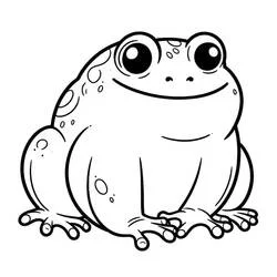 Toad with big eyes and happy smile coloring page