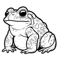 Toad sitting with spotted skin coloring page
