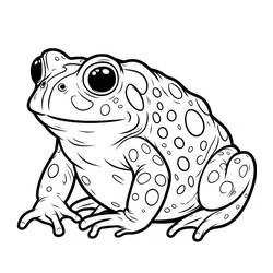 Toad with spotted skin sitting upright coloring page