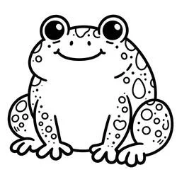 Toad with big eyes and spotted skin coloring page