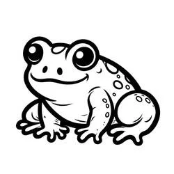 Toad sitting with a big smile coloring page