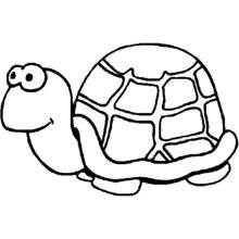 Tortoise with a smiling face coloring page
