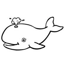 Cheerful whale with a puffy water spout coloring page