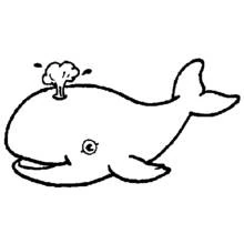 Whale spouting water coloring page