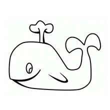 Whale spouting water with a big smile coloring page
