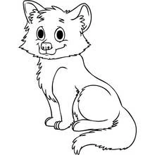Wolf cub sitting quietly coloring page