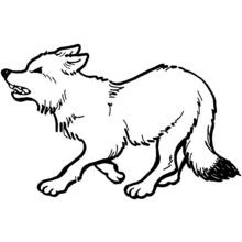 Wolf walking with head raised coloring page