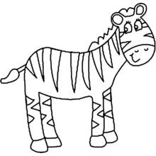 Zebra standing with triangle stripes coloring page