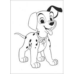 101 Dalmatians puppy standing happily coloring page