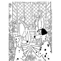 101 Dalmatians wedding ceremony coloring page
