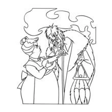 Cruella De Vil arguing with a woman coloring page