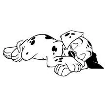 101 Dalmatians puppy sleeping coloring page
