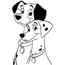 101 Dalmatians couple smiling together coloring page