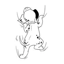 101 Dalmatians puppy dancing coloring page