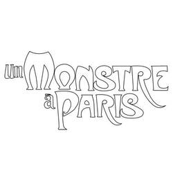 A Monster in Paris logo lettering coloring page