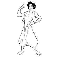 Aladdin standing proudly coloring page