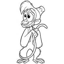 Abu the monkey wearing his little hat coloring page