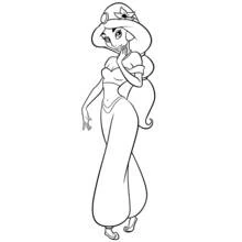 Jasmine standing gracefully coloring page