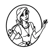 Anastasia in an oval frame coloring page