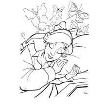 Anastasia dreaming with butterflies coloring page