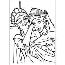 Anastasia trying on a jeweled headpiece coloring page
