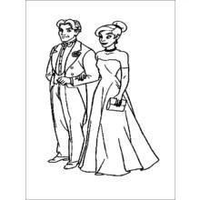 Anastasia and Dimitri dressed for the ball coloring page