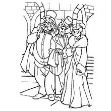 Anastasia with Dimitri and Vladimir on the stairs coloring page