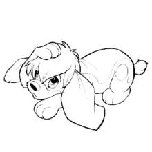 Pooh the puppy Anastasia lying down coloring page