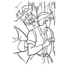 Anastasia's Dimitri with a mysterious old man coloring page