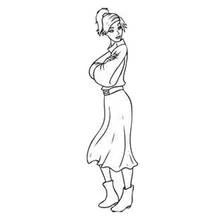 Anastasia standing with arms crossed coloring page