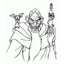 Rasputin holding a cursed relic with Bartok coloring page