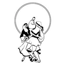Anastasia and Dimitri dancing together coloring page