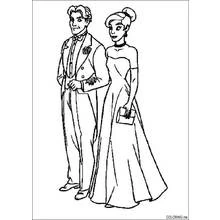 Anastasia and Dimitri in elegant outfits coloring page