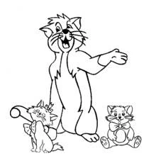 Aristocats singing and playing together coloring page