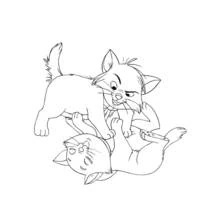 Aristocats kittens playing together coloring page
