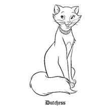 Duchess sitting elegantly coloring page