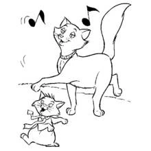 Aristocats dancing to music coloring page