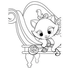 Marie sitting on an elegant sofa coloring page