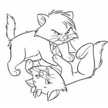 Aristocats kittens playing together coloring page