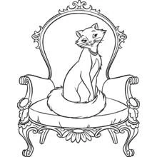 Duchess sitting on an ornate armchair coloring page