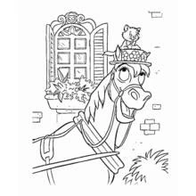 Aristocats horse wearing a flowered hat coloring page