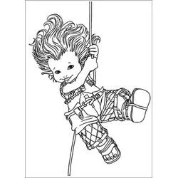 Bétamèche climbing down a rope coloring page